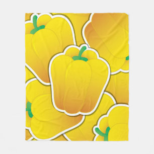 Funky yellow pepper fleece blanket