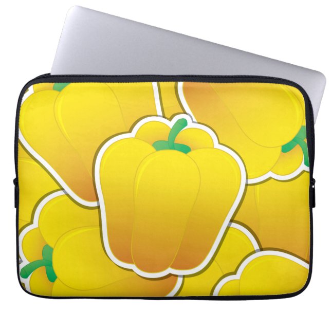 Funky yellow pepper laptop sleeve (Front)