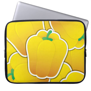Funky yellow pepper laptop sleeve