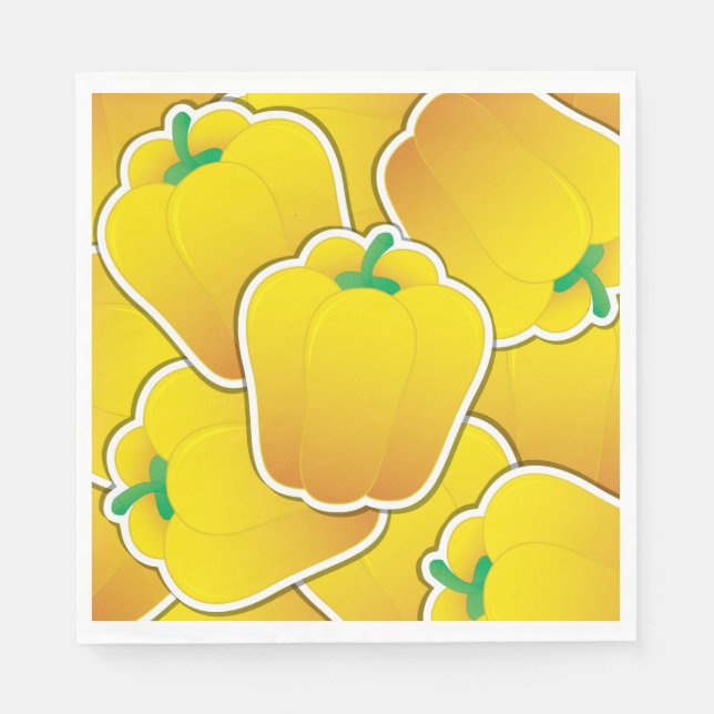 Funky yellow pepper napkin (Front)