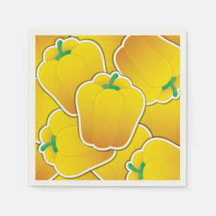 Funky yellow pepper napkin