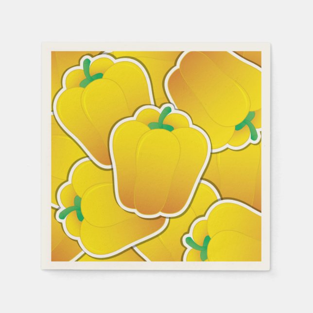 Funky yellow pepper napkin (Front)
