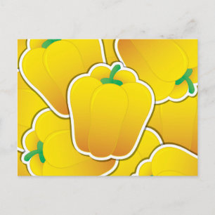 Funky yellow pepper postcard