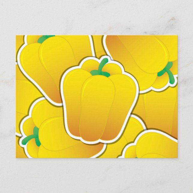 Funky yellow pepper postcard (Front)