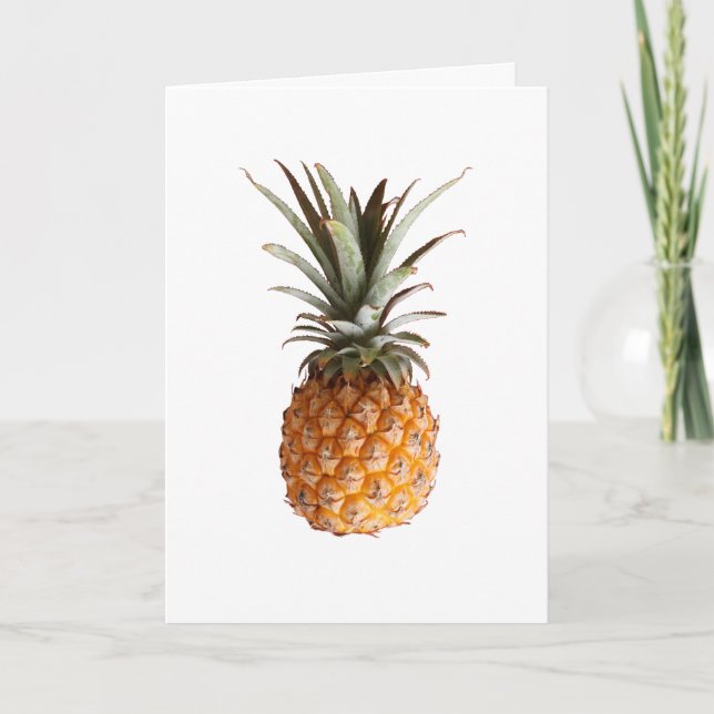 Funky Yellow Pineapple Your Text Greeting Card (Front)