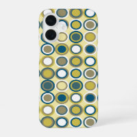Funky Yellow White Circles Throwback Midcentury