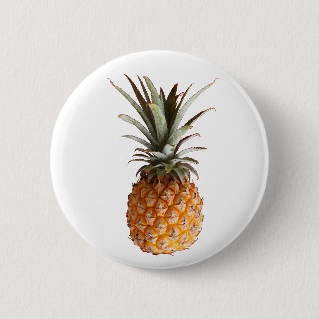 Funky Yummy Pineapple Button Pin (Front)