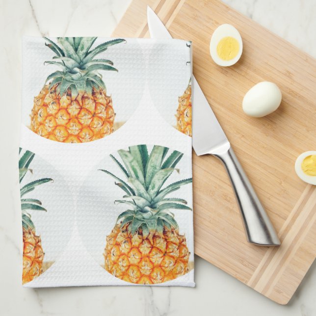Funky Yummy Pineapple Pineapples  Tea Towel (Quarter Fold)