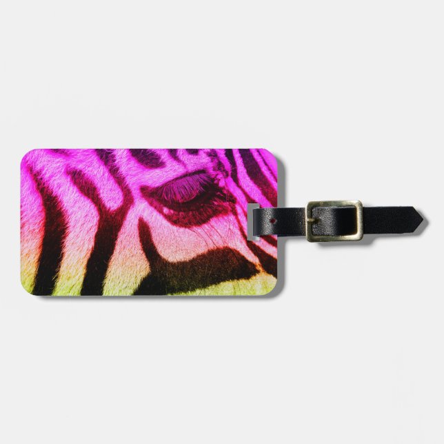 Funky Zebra Eye Luggage Tag (Front Horizontal)