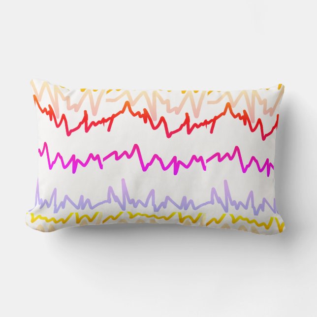 Funky Zig Zag Line Pattern Pillow Cushion (Front)