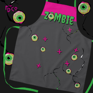 Funky Zombie Eyeball Poppin’ Funny  Apron