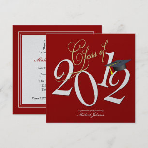 FunkyClass of 2012 (Red / Metallic Silver) Invitation