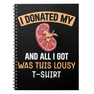 Funn Kidney Transplant Organs Humour Notebook