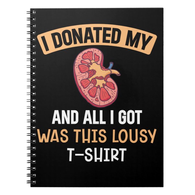Funn Kidney Transplant Organs Humour Notebook (Front)