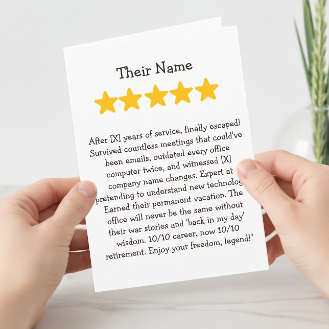 Funning retirement co worker 4 stars card (Creator Uploaded)