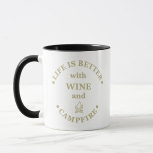Funnt camping and wine sayings mug