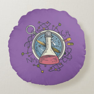 Funny Сhemistry Science Pun Round Cushion