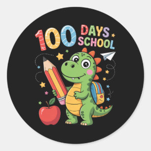 Funny 100 Day Of School Shirt Girls Boys Kid Teach Classic Round Sticker