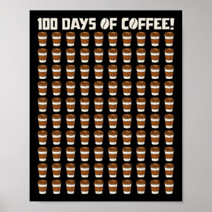 Funny 100 Days Of Coffee Teacher Happy 100th Day O Poster