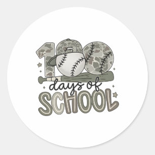 Funny 100 Days Of School Bysebyll Cap Boy School T Classic Round Sticker