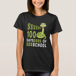 Funny 100 Days Of School Cute Snake teachers and s T-Shirt