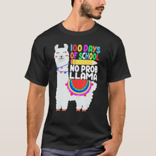 Funny 100 Days Of School No Prob-llama Llama Kids T-Shirt