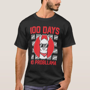 Funny 100 Days Of School No Prob-llama Llama Teach T-Shirt