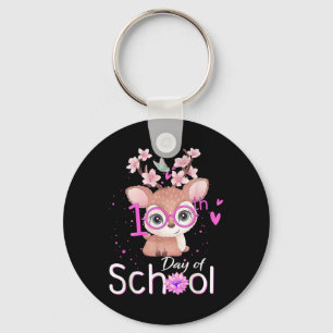 Funny 100 Days Of School Shirt Deer 100th Day Of S Key Ring