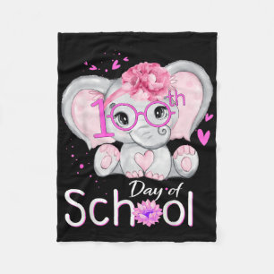 Funny 100 Days Of School Shirt Elephant 100th Day Fleece Blanket