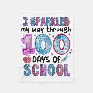 Funny 100 Days Of School Teacher Student Kids 100t Fleece Blanket