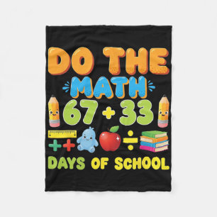 Funny 100 Days School Math Equation Student Teache Fleece Blanket