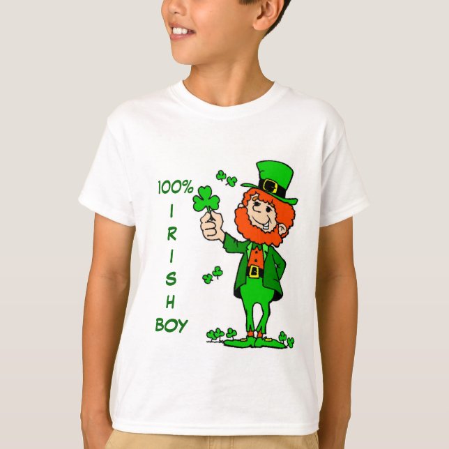 Funny 100% Irish Boy T-Shirt (Front)