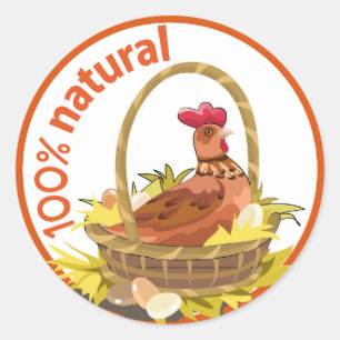 Funny “100% natural!” sticker. classic round sticker