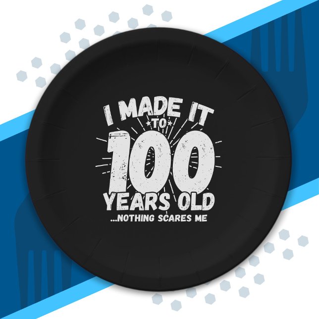 Funny 100th Birthday Quote Sarcastic 100 Year Old Paper Plate (Creator Uploaded)
