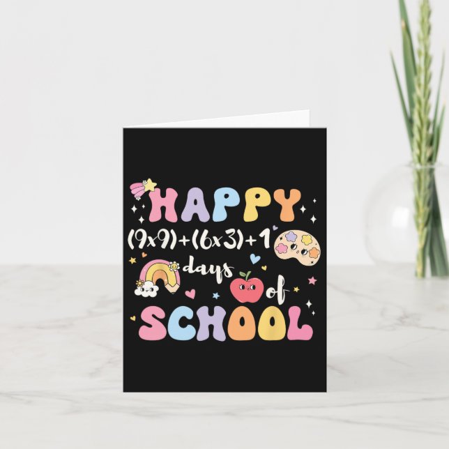 Funny 100th Day Math Formula 100 Days Of School Ma Card (Front)