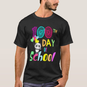 Funny 100th Day Of School Cute Panda Teachers Stud T-Shirt