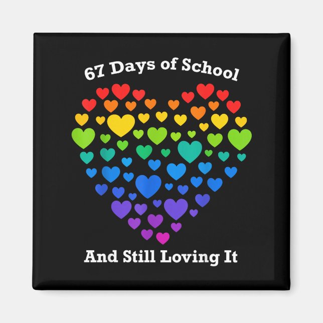 Funny 100th Day Of School Shirt Teacher Heart Vale Magnet (Front)