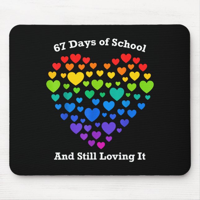 Funny 100th Day Of School Shirt Teacher Heart Vale Mouse Pad (Front)