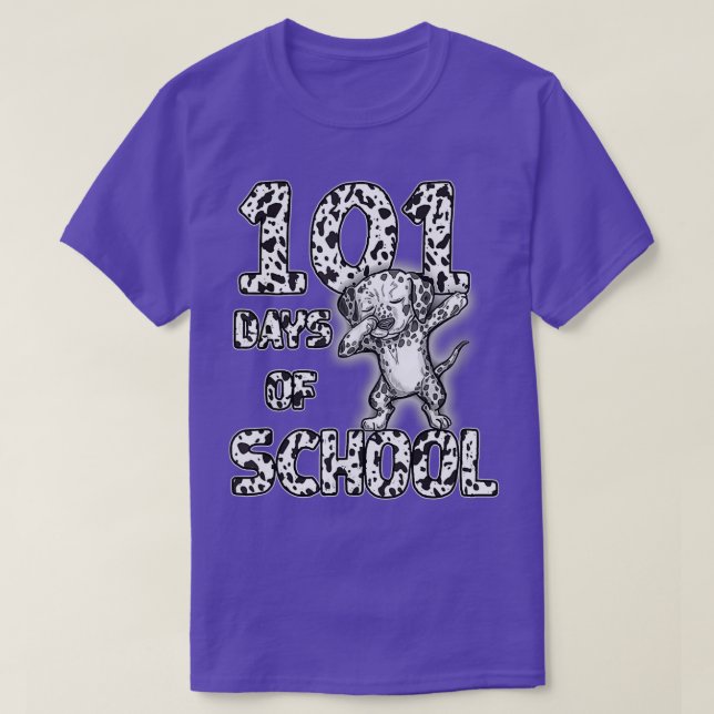 Funny 101 Days School Dabbing Dalmatian Dog 100 da T-Shirt (Design Front)