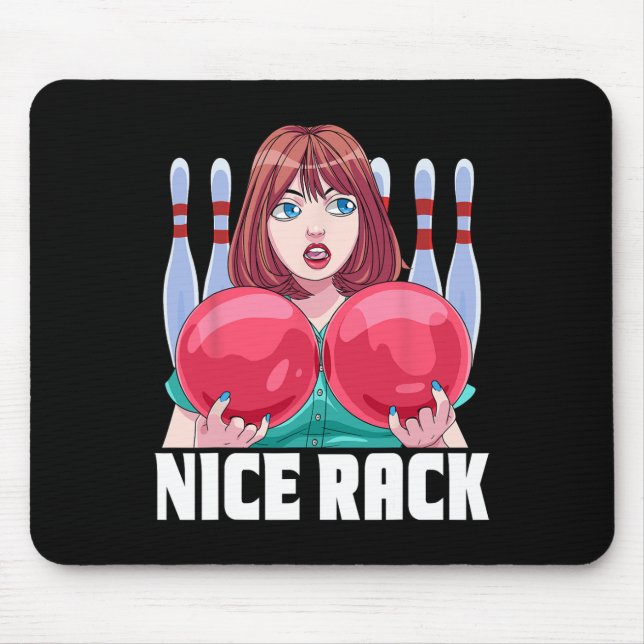 Funny 10-pin Bowler Nice Rack Bowling  Mouse Pad (Front)