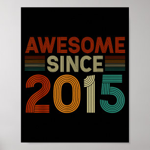 Funny 10 Year Old Awesome Since 2015 Birthday Son  Poster