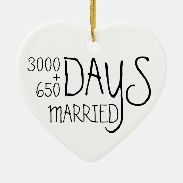 Funny 10 Years Married Ceramic Ornament (Front)