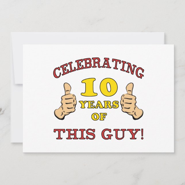 Funny 10th Birthday For Boys Card (Front)
