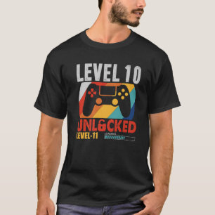 Funny 10Th Birthday Gift Video Gamer Level 10 Unlo T-Shirt