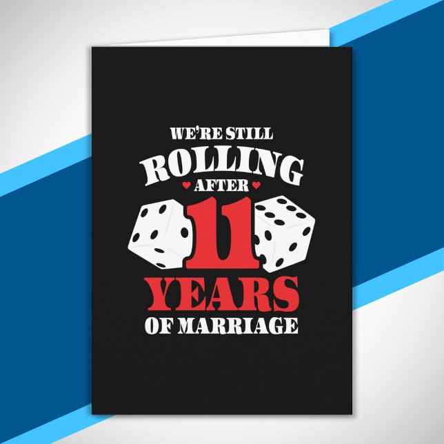 Funny 11th Anniversary Couples Married 11 Years Card (Creator Uploaded)