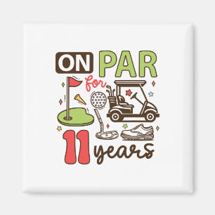 Funny 11th Birthday Golf Shirt 11 Years Old Golfer Magnet