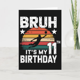 Funny 11th Birthday Soccer Goalie For Boys Card