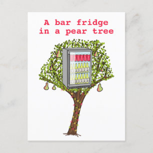 Funny 12 days Christmas partridge in a pear tree Holiday Postcard