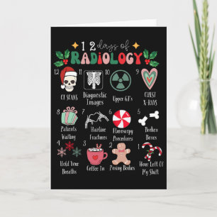 Funny 12 Days Of Radiology Christmas Radiate Xray  Card