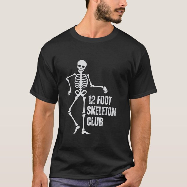 Funny 12 Foot Skeleton Club Halloween Kids Trick O T-Shirt (Front)